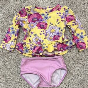 Kids Floral Ruffle Rash Guard Set - Ruffle Butts